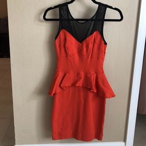 Bebe dress in dark orange size XS